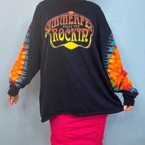 VINTAGE 90s MILWAUKEE SUMMERFEST LONG SLEEVE TSHIRT WITH TIE DYE SLEEVES